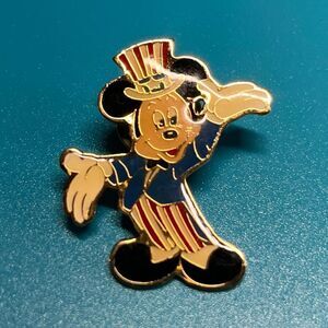 Vintage 1989 Eastman Kodak Mickey Mouse‎ As Uncle Sam Enamel Lapel Pin Patriotic